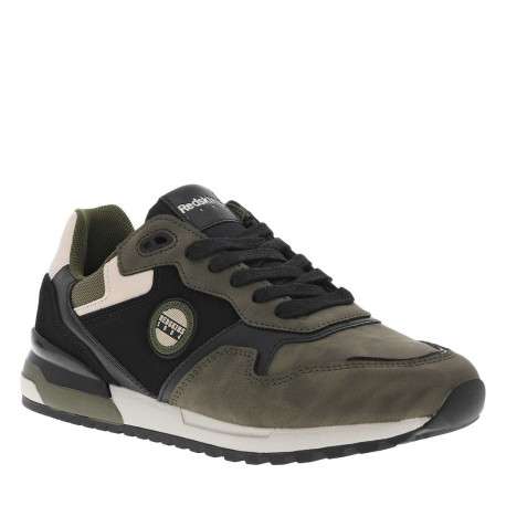 Sneakers kaki à semelle à talon plat, à lacets et étiquette - Image 3