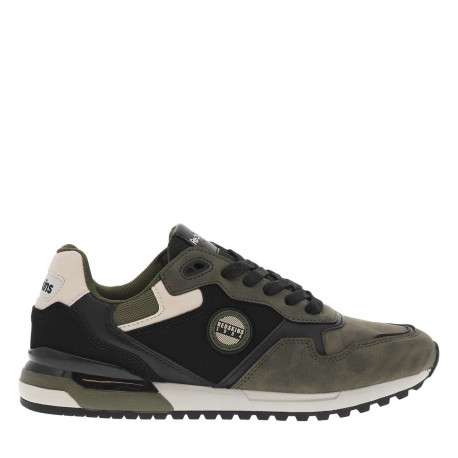 Sneakers kaki à semelle à talon plat, à lacets et étiquette - Image 2
