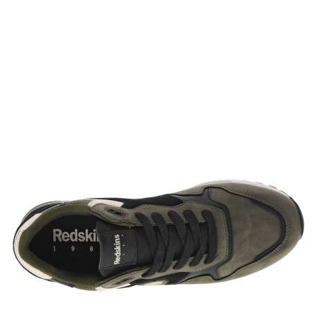 Sneakers kaki à semelle à talon plat, à lacets et étiquette - Image 4