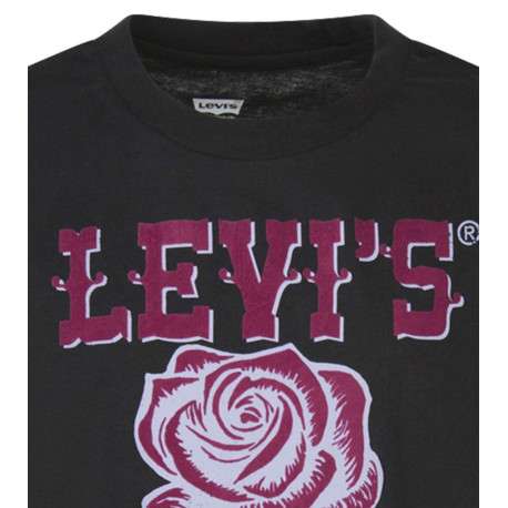 T-shirt en coton noir imprimé au nom de la marque avec une coupe droite - Image 3