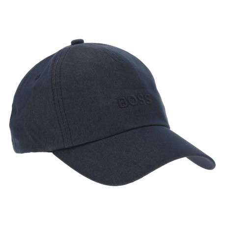 Casquette marine unie avec nom de la marque brodé sur le devant - Image 3