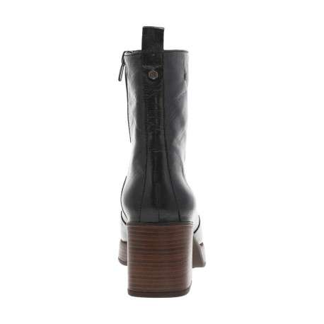 Boots en cuir noires à semelle à talon décroché haut avec une languette - Image 7