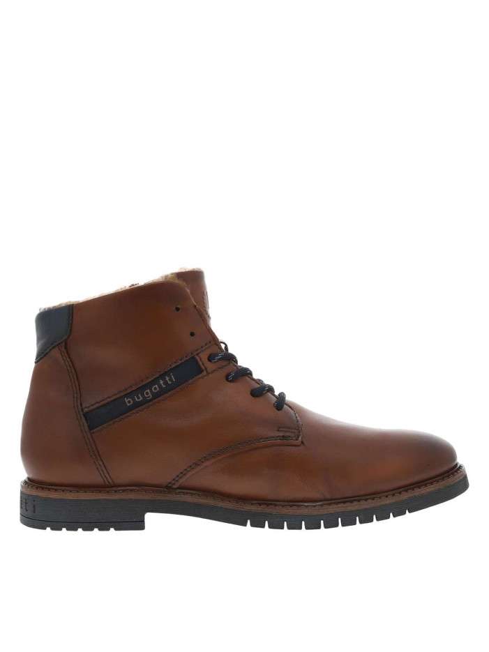 Bottines en cuir cognac à...