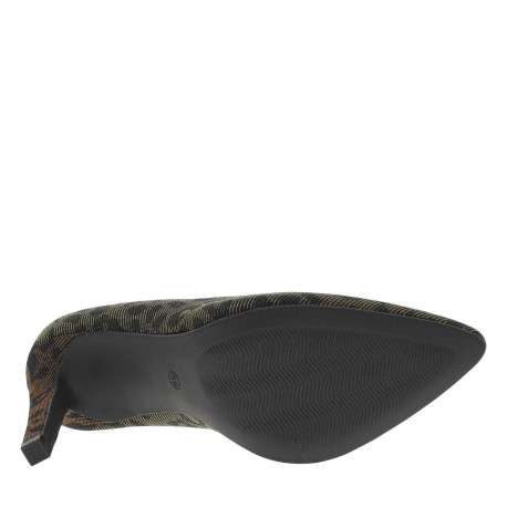 Escarpins léopard à semelle à talon décroché haut avec des paillettes - Image 5