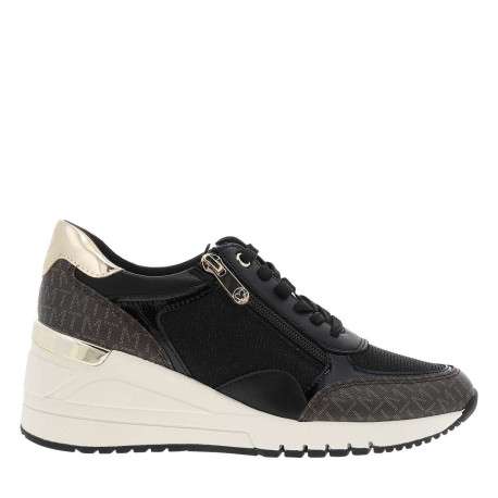 Baskets running noires avec semelle à talon compensé moyen et lacets - Image 2