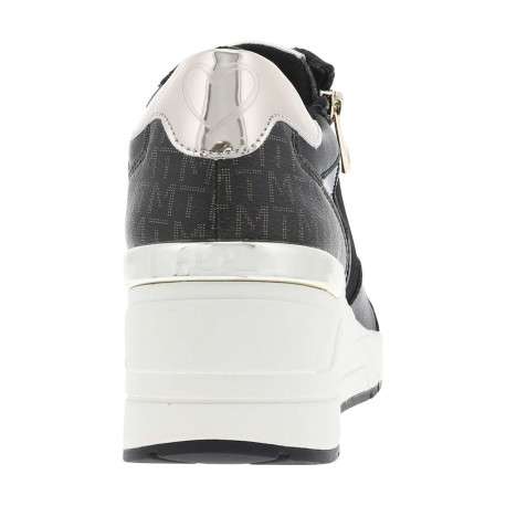Baskets running noires avec semelle à talon compensé moyen et lacets - Image 12