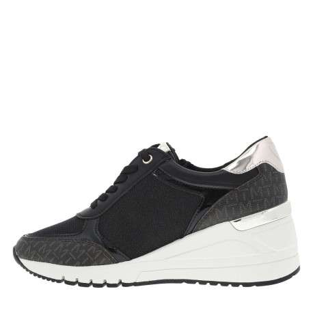 Baskets running noires avec semelle à talon compensé moyen et lacets - Image 8