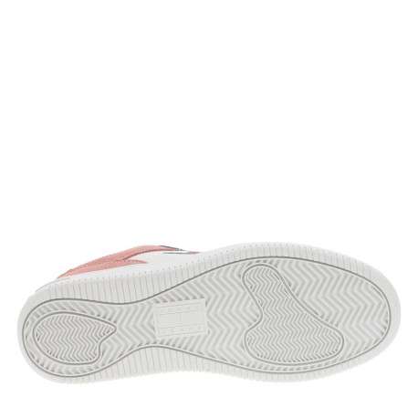 Baskets tennis en cuir rose plates avec lacets plats et logo de la marque - Image 5