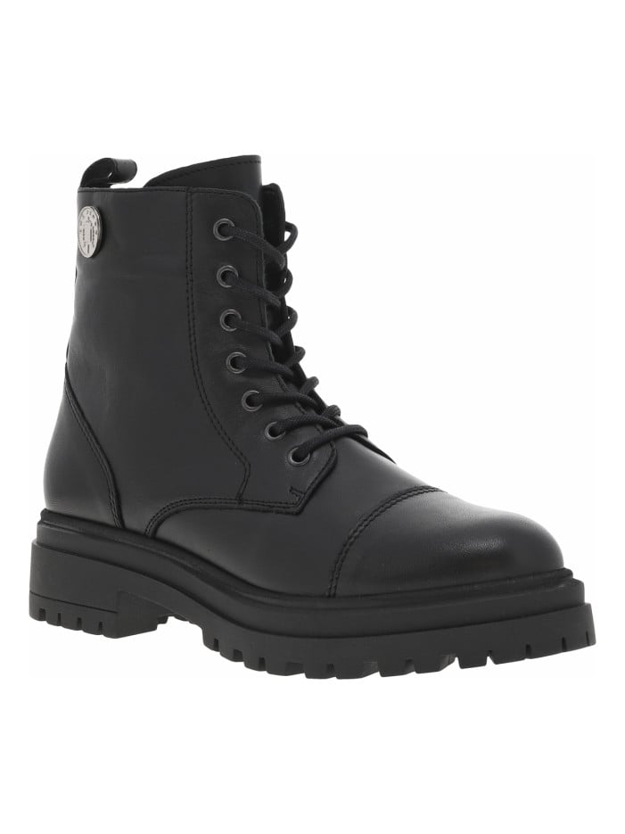 Boots en cuir noires à...