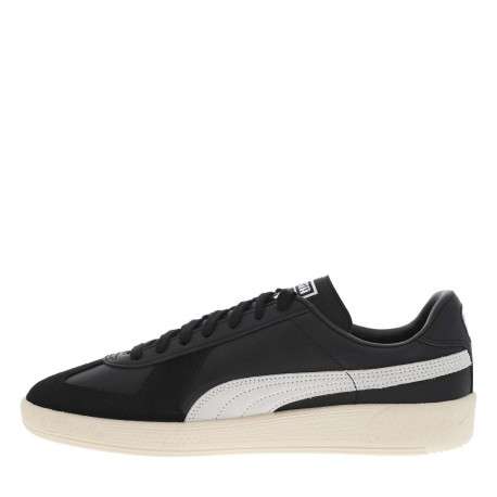 Sneakers Puma en cuir de vachette noires et à lacets plats avec logo iconique