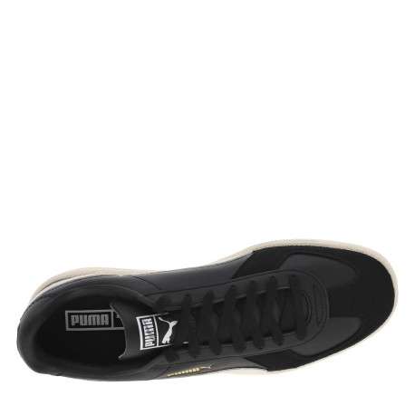 Sneakers Puma en cuir de vachette noires et à lacets plats avec logo iconique - Image 4
