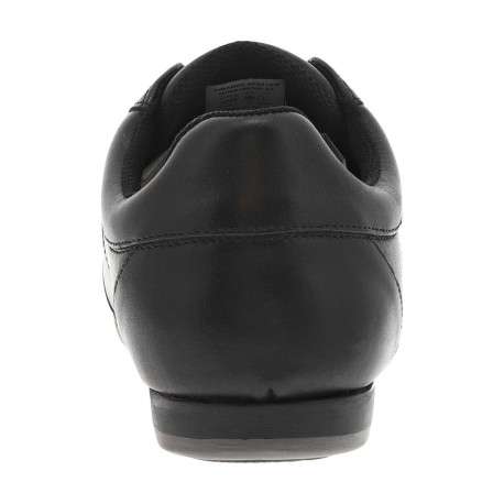 Baskets en cuir noires plates avec des lacets plats enduits et nom de la marque - Image 6
