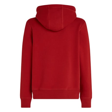 Sweat rouge imprimé avec une coupe droite et un col à capuche ajustable  - Image 2