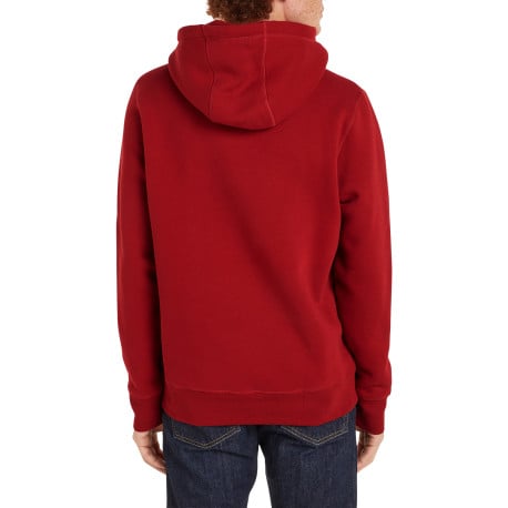 Sweat rouge imprimé avec une coupe droite et un col à capuche ajustable  - Image 5