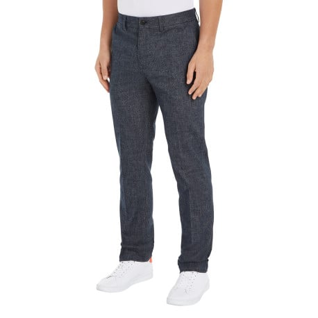 Pantalon Chino marine chiné avec une coupe slim et un style 4 poches - Image 4