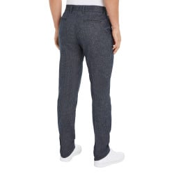 Pantalon Chino marine chiné avec une coupe slim et un style 4 poches