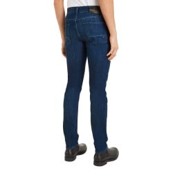 Jean nuit délavé avec une coupe slim à fermeture zippée boutonnée