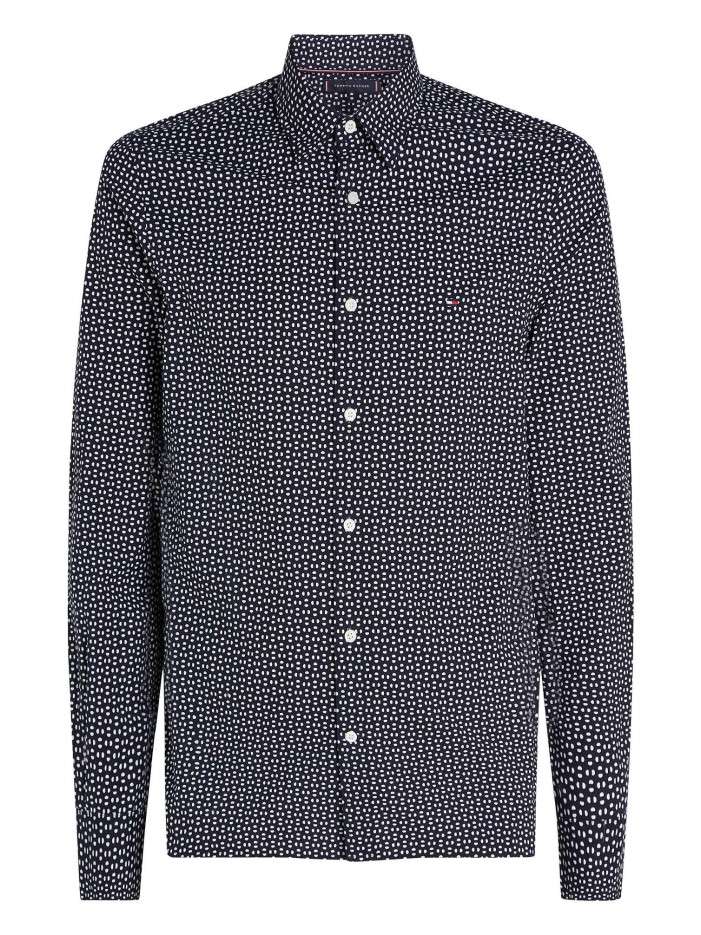Chemise en coton marine à...
