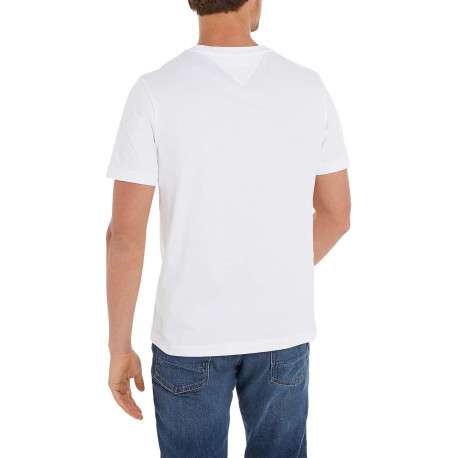 T-shirt en coton blanc uni avec une coupe droite et un col rond - Image 5