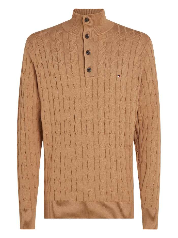 Pull en coton camel uni...