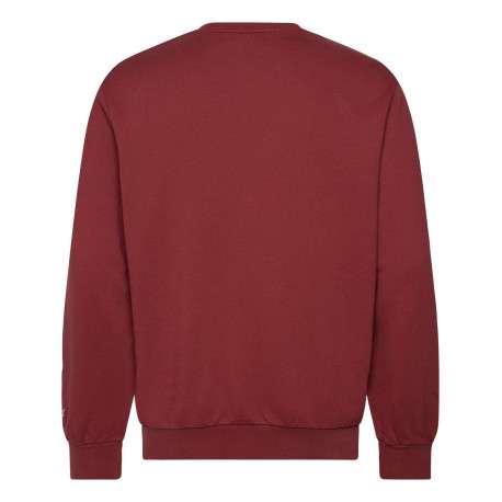 Sweat en coton bordeaux uni avec un col rond et un patch sur la poitrine - Image 2