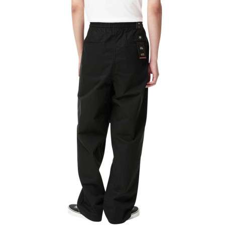 Chino Range Baggy Tapered Elastic Waist Pant en coton noir uni ample - Image 2