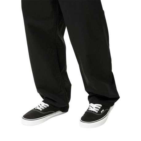Chino Range Baggy Tapered Elastic Waist Pant en coton noir uni ample - Image 3