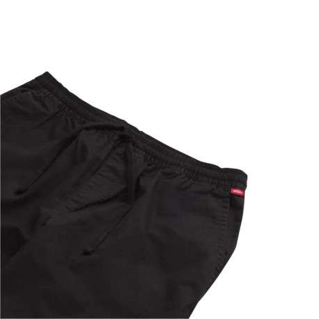Chino Range Baggy Tapered Elastic Waist Pant en coton noir uni ample - Image 4