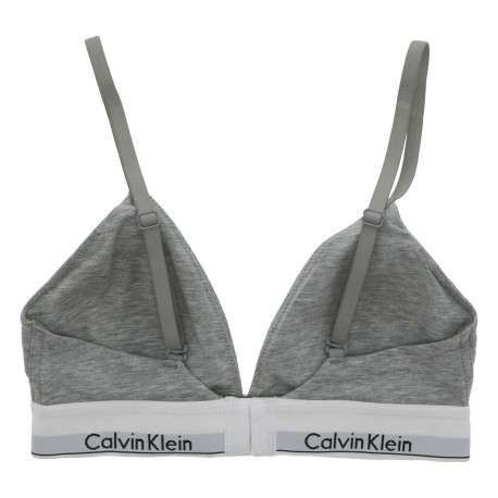 Soutien-gorge gris uni avec nom iconique de la marque en noir - Image 2