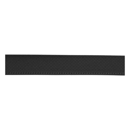 Ceinture en cuir noire unie avec des petits trous et nom de la marque - Image 2