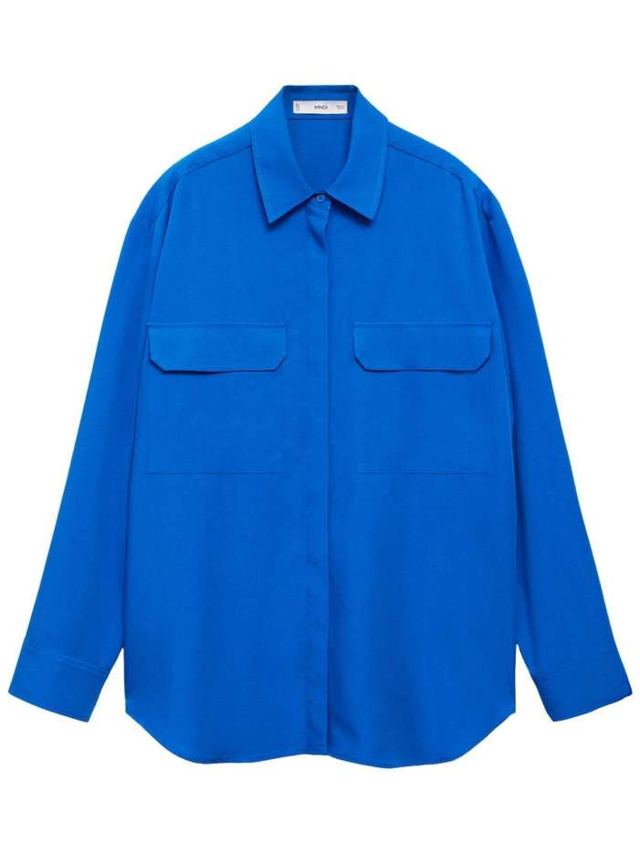 Chemisier bleu uni avec une...