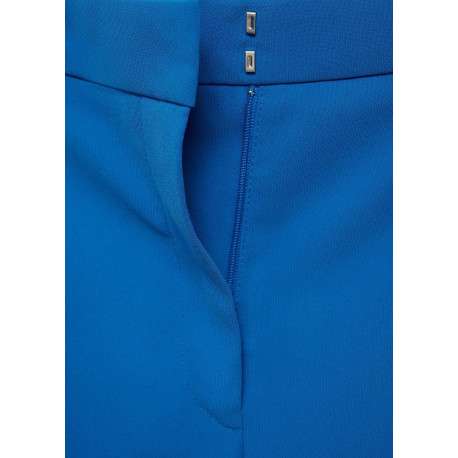 Pantalon Chino bleu uni avec une coupe bootcut et zippé boutonné à la taille - Image 7