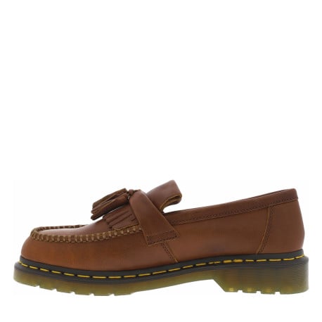 Mocassins marron à semelle à talon plat et avec des franges et un pompon - Image 2