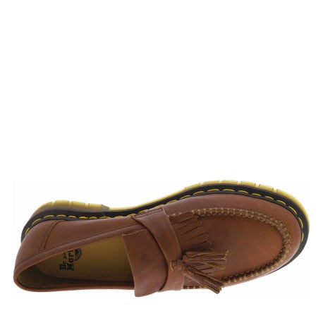 Mocassins marron à semelle à talon plat et avec des franges et un pompon - Image 4