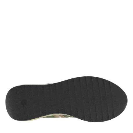 Baskets running en cuir kaki à talon compensé bas et à lacets élastiqués ronds - Image 5