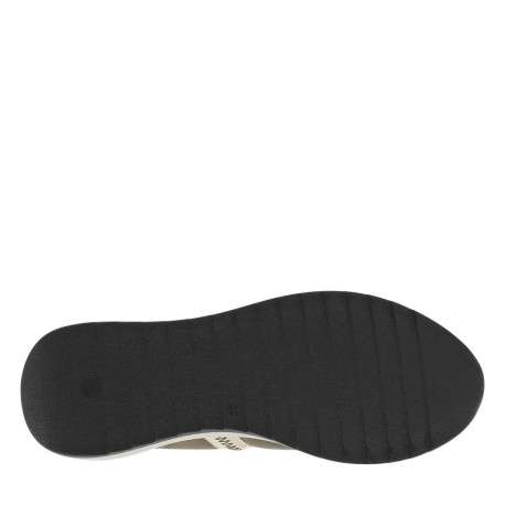 Baskets running en cuir taupe à talon compensé bas avec un motif d'étoile - Image 5