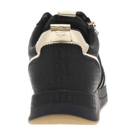 Baskets running noires pailletées à lacets avec semelle à talon plat - Image 12