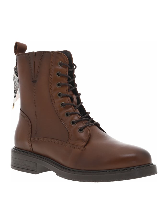 Bottines en cuir cognac à...