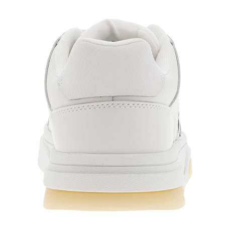 Baskets basses tennis en cuir blanc à semelle à talon plat et à lacets plats - Image 6