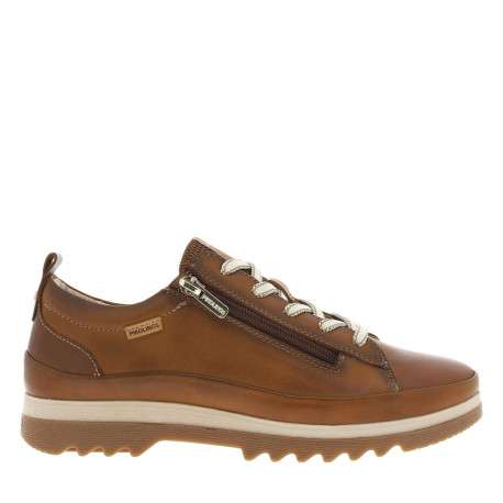 Sneakers en cuir avec semelle à talon plat et cranté et lacets - Image 2