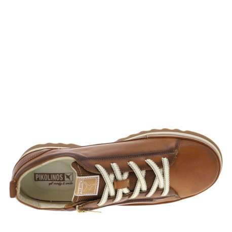 Sneakers en cuir avec semelle à talon plat et cranté et lacets - Image 10