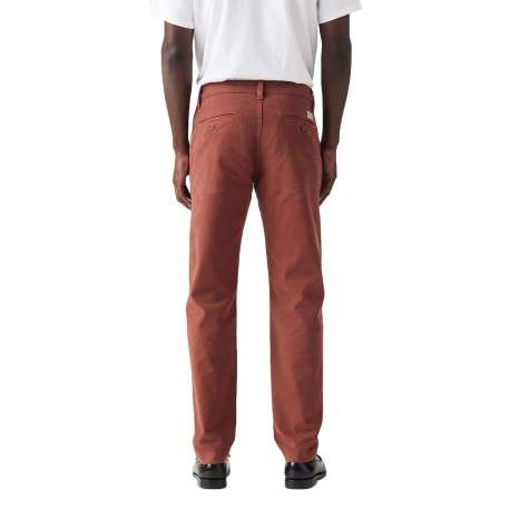 Pantalon Chino en coton brique uni regular fit et poches à l'italienne - Image 2