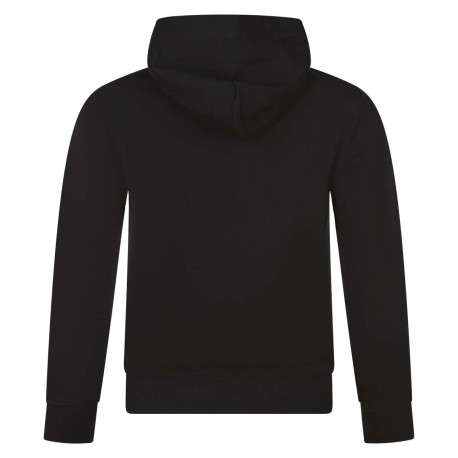 Sweat en coton noir uni avec une coupe droite et le nom de la marque au centre - Image 2