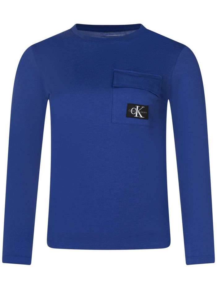 T-shirt en coton bleu uni...