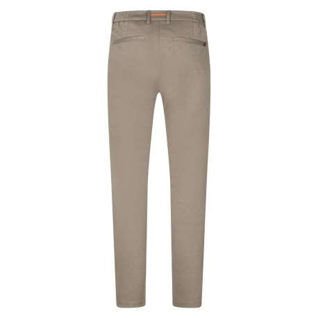 Pantalon beige uni avec une coupe droite et des passants pour ceinture - Image 2