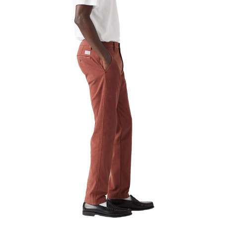 Pantalon Chino en coton brique uni regular fit et poches à l'italienne - Image 3
