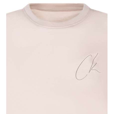 T-shirt en coton lilas uni avec nom de la marque sur la poitrine - Image 3