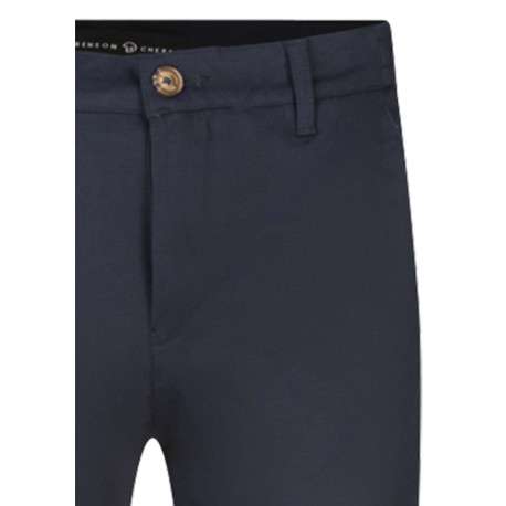 Pantalon marine uni avec une coupe droite et des passants pour ceinture - Image 3