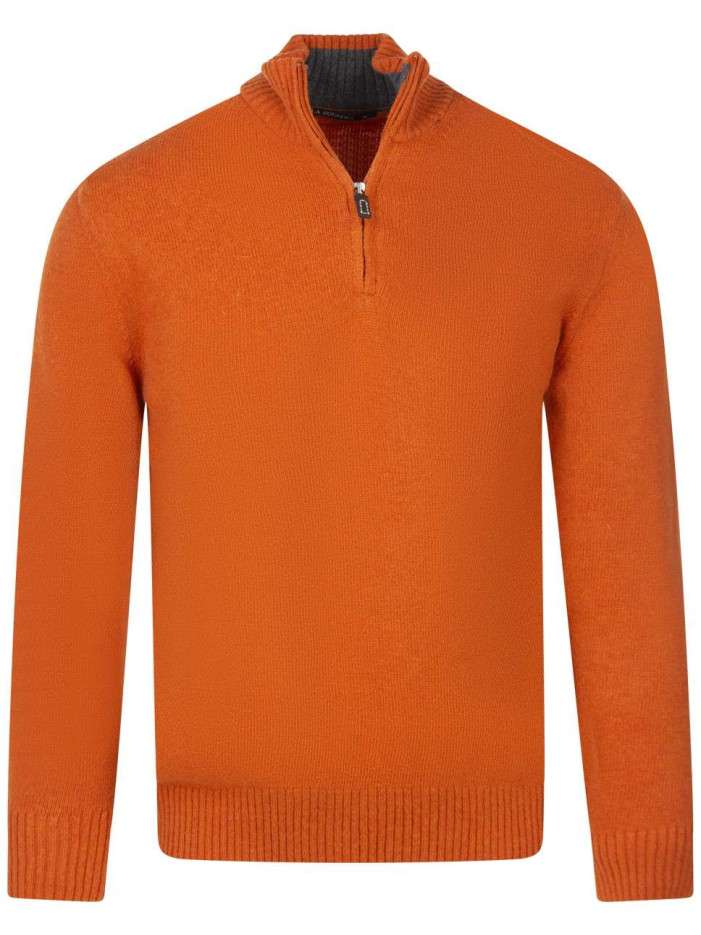 Pull en laine brique uni...