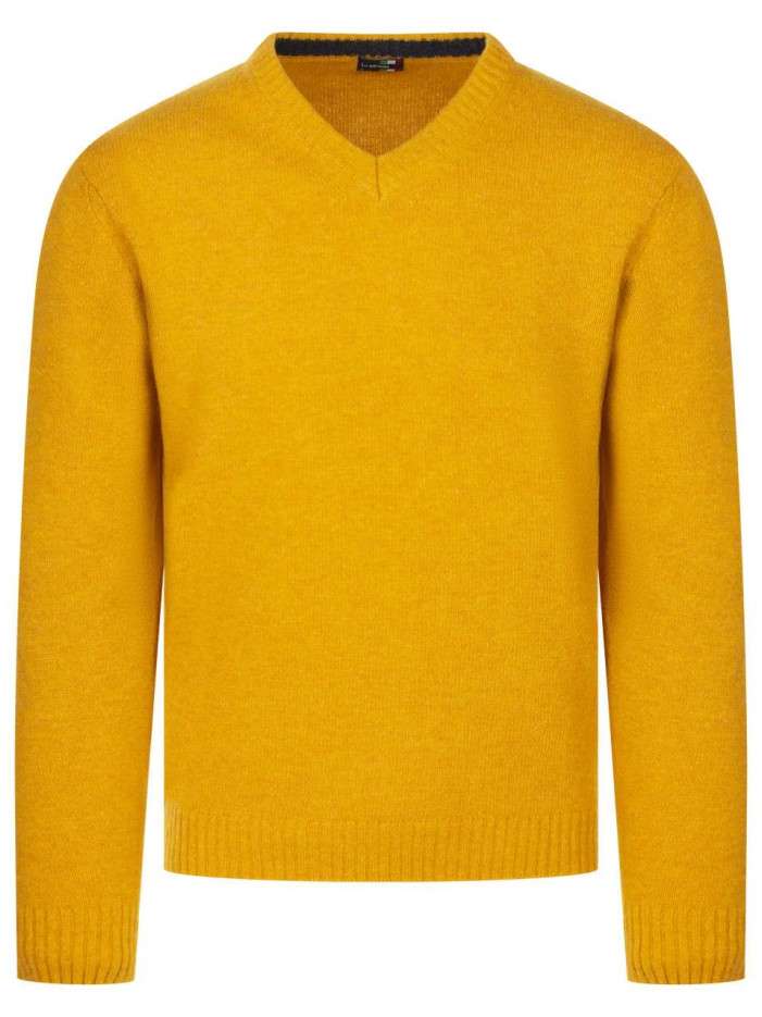 Pull Brodé Couleur Moutarde - Taille M - Occasion En Très Bon état - Manches Longues